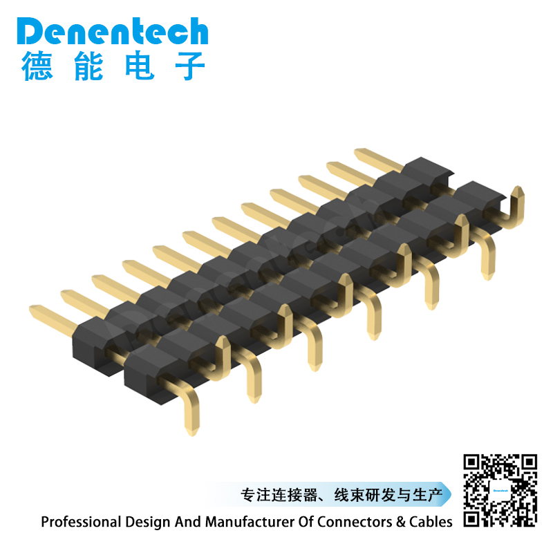 Denentech 2.0mm pin header single row dual plastic straight SMT with peg 2mm pitch pin header